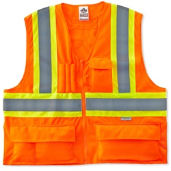 Ergodyne GloWear 8235ZX Two-Tone X-Back Vest - Zipper Closure - Orange ERGO-8235ZX-Orange