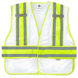 Ergodyne GloWear 8240HL Two-Tone Expandable Vest - Velcro Closure - White ERGO-8240HL-White
