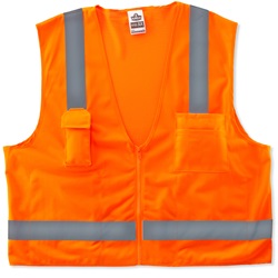 Ergodyne GloWear 8249Z Economy Surveyor Vest - Zipper Closure - Orange ERGO-8249Z-Orange