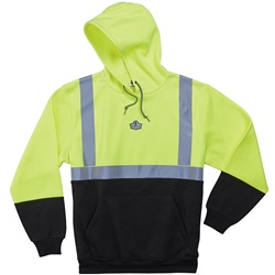 Ergodyne GloWear 8293 Class 2 Black Bottom Hooded Sweatshirt - Yellow/Lime ERGO-8293-Lime