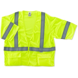 Ergodyne GloWear 8320Z Standard Vest - Zipper Closure - Yellow/Lime ERGO-8320Z-Lime
