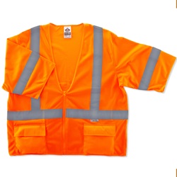 Ergodyne GloWear 8320Z Standard Vest - Zipper Closure - Orange ERGO-8320Z-Orange