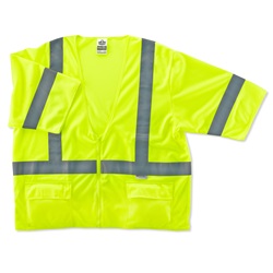 Ergodyne GloWear 8325Z Standard Vest - Zipper Closure - Yellow/Lime ERGO-8325Z-Lime