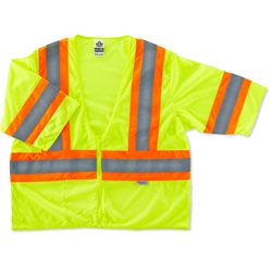 Ergodyne GloWear 8330Z Standard Two-Tone Vest - Zipper Closure - Yellow/Lime ERGO-8330Z-Lime