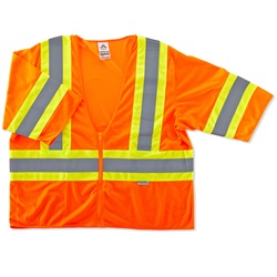 Ergodyne GloWear 8330Z Standard Two-Tone Vest - Zipper Closure - Orange ERGO-8330Z-Orange