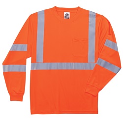 Ergodyne GloWear 8391 Class 3 Long Sleeve Safety Shirt - Orange ERGO-8391-Orange