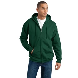 Hanes F283 Ultimate Cotton Full-Zip Hooded Sweatshirt F283-Deep-Forest