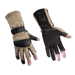 Wiley-X Aries Work Gloves - Fingerless Cut Resistant Flight Glove - Coyote Brown G311