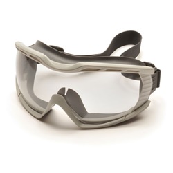 Pyramex Capstone Goggles - Gray Frame - Clear Ballistic Anti-Fog Lens G604T2