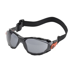 Elvex Go-Specs Goggles - Black Frame - Gray Anti-Fog Lens - Elastic Fabric Strap GG-41G-AF