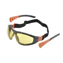 Elvex Go-Specs II Safety Glasses/Goggles - Black Frame - Amber Anti-Fog Lens GG-45A-AF