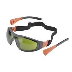 Elvex Go-Specs II Safety Glasses/Goggles - Black Frame - Green Shade 3 Welding Lens GG-45WS3-AF