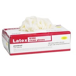 Latex Exam Gloves, Medium Size GLX-350M