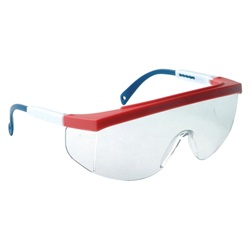 Radians Galaxy Safety Glasses - Red/White/Blue Frame - Clear Lens GX0510ID