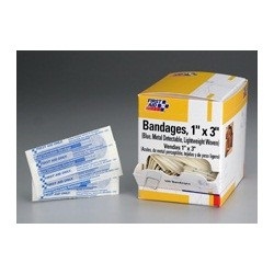 Adhesive Bandage Blue Metal Detectable Woven 1in X 3in 100 per box H175F