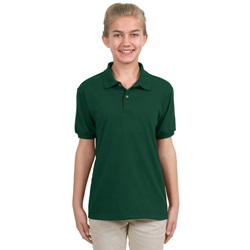 Hanes StayClean Youth 5.6 oz Jersey Knit Sport Shirt - Deep Forest H360-DEEP-FOREST