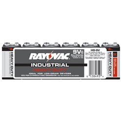 Rayovac Heavy Duty Industrial Size 9V Batteries 6 Pack HD-9V-6