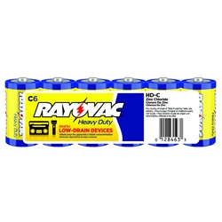 Rayovac Heavy Duty Industrial Size C Batteries 6 Pack HD-C-6