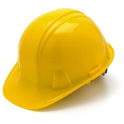 Pyramex HP14030 Hard Hat - 4-Point Snap Lock Suspension - Yellow HP14030