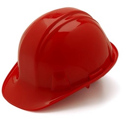 Pyramex HP16020 Hard Hat - 6-Point Snap Lock Suspension - Red HP16020