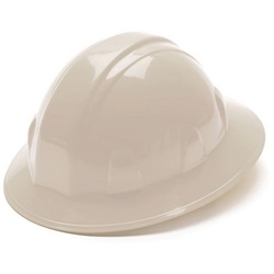 Pyramex Full Brim Style Hard Hat with 4 Point Ratchet Suspension - White HP24110