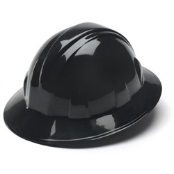 Pyramex Full Brim Style Hard Hat with 4 Point Ratchet Suspension - Black HP24111