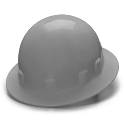 Pyramex HPS24112 Sleek Shell Full Brim Hard Hat - 4-Point Ratchet Suspension - Gray HPS24112