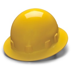 Pyramex Sleek Shell Full Brim Style Hard Hat with 4 Point Ratchet Suspension - Yellow HPS24130