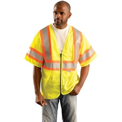 OK-1 ILDOT3MZ-04 Class 3 Premium Mesh Two-Tone Vest - Yellow/Lime ILDOT3MZ-04