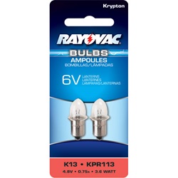 Replacement Krypton Bulb fits 6V Applications, Flanged Base K13-2