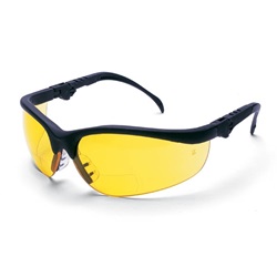 Crews Klondike Safety Glasses - Black Frame - Amber Bifocal Lens K3HA