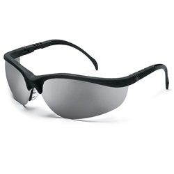 Crews Klondike Safety Glasses - Black Frame - Silver Mirror Lens KD117