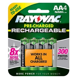 Rayovac Everyday Use Rechargeable AA Batteries LD715-4OP