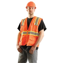 OccuNomix Classic Solid Two-Tone Surveyor Vest Orange LUX-ATRANS-Orange
