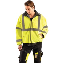 OccuNomix LUX-ETJBJ Class 3 Value Bomber Jacket - Yellow/Lime LUX-ETJBJ