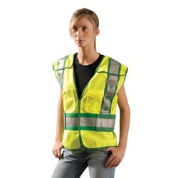 OccuNomix LUX-PSE ANSI 207 Solid Public EMS Safety Vest - Yellow/Green LUX-PSE