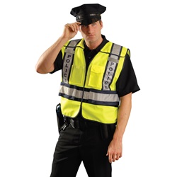 OccuNomix LUX-PSP ANSI 207 Solid Public Police Safety Vest - Yellow/Black LUX-PSP