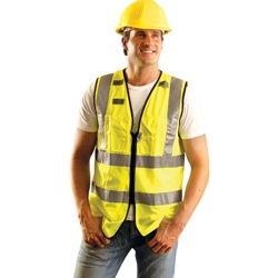 OccuNomix Multi-Pocketed Traffic Vest: Zippered LUX-SSFULLZ