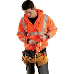 OccuNomix Class 3 Premium Wicking Hoodie Sweatshirt Hi-Viz Orange LUX-SWT3HZ-Orange