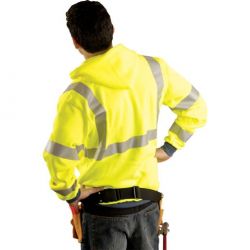 OccuNomix Class 3 Premium Wicking Hoodie Sweatshirt Hi-Viz Yellow LUX-SWT3HZ-Yellow