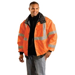 OccuNomix LUX-TJBJ Class 3 Premium 4-In-1 Bomber Jacket - Orange LUX-TJBJ-Orange