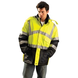 OccuNomix LUX-TJCW Class 3 Insulated Cold Weather Parka - Yellow/Lime LUX-TJCW