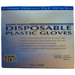 Memphis Embossed Disposable Plastic Gloves - Economy Dispenser Packs MCR-DIS-PACK-SALE