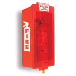 Mark Jr. Plastic Fire Extinguisher Cabinet Red Tub/Red Cover MJMBR