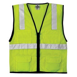 ML Kishigo 1191 Economy Series 6-Pocket Mesh Safety Vest - Yellow/Lime MLK-1191
