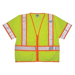 ML Kishigo 1242 Ultra-Cool Mesh Class 3 Surveyor Safety Vest - Yellow/Lime MLK-1242