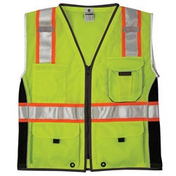 ML Kishigo 1513 Black Series Heavy Duty Safety Vest - Yellow/Lime MLK-1513