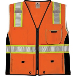 ML Kishigo 1514 Black Series Heavy Duty Safety Vest - Orange MLK-1514