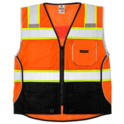 ML Kishigo 1516 Black Series Black Bottom Safety Vest - Orange MLK-1516