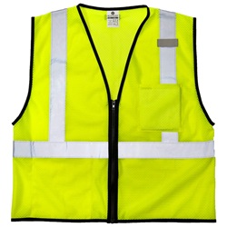 ML Kishigo 1519 Economy Series Zipper Front Mesh Safety Vest - Yellow/Lime MLK-1519